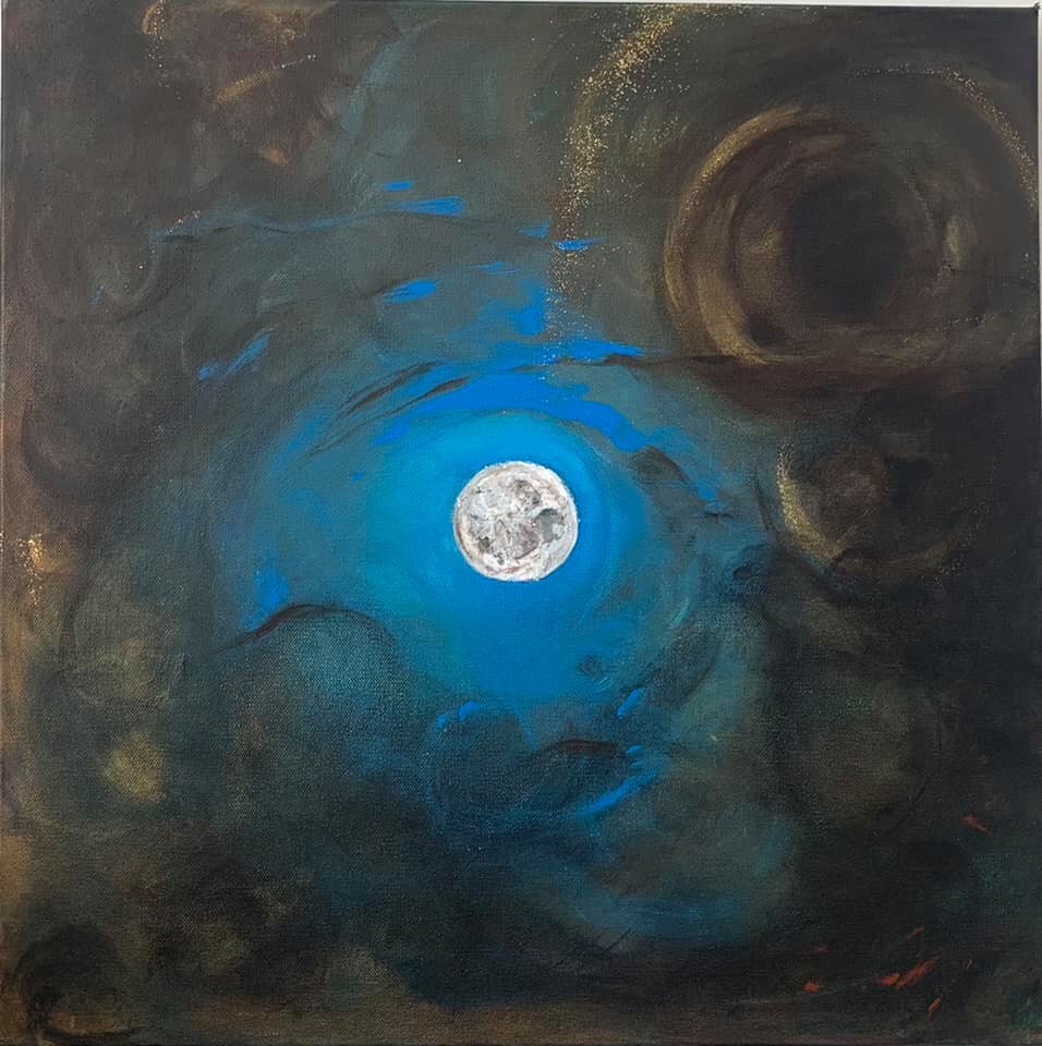 A painting of the full moon